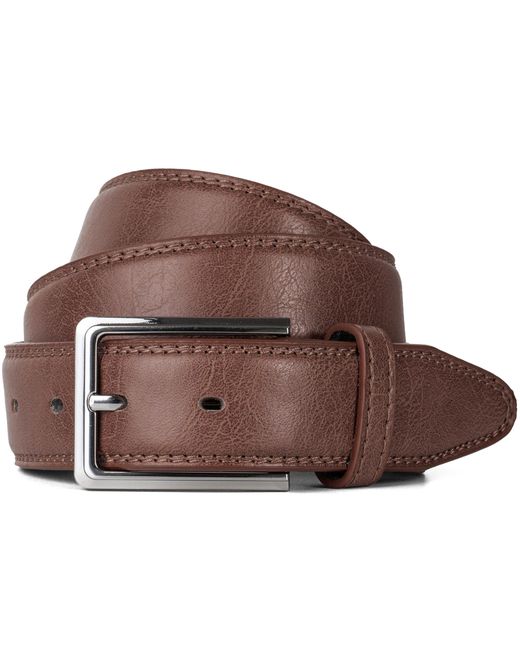 Woodland Leathers Brown Leather Lined Belt 1.25″ Classic With Buckle for men