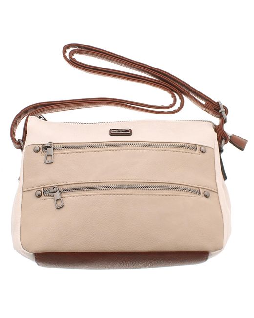 Wynsors Natural Crossbody Bag Multi Compartments Liberty Zip Fastening