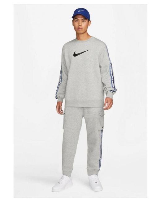 Nike Gray Fleece Sportswear Crew Neck Tracksuit for men
