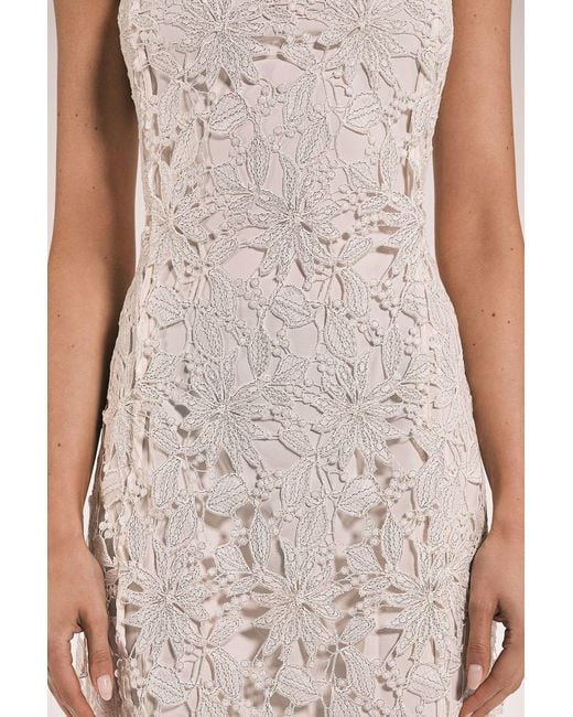 Karen Millen Pink Petite Lace Detail Strappy Midi Dress