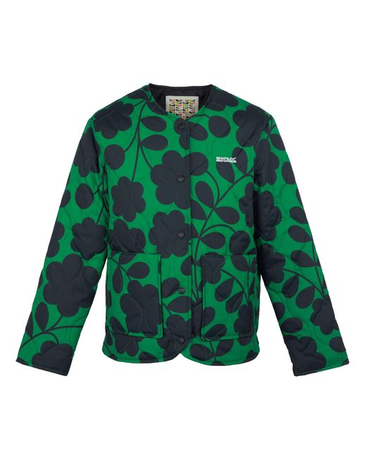 Regatta Green Ladies Orla Kiely Floral Quilted Summer Jacket Material_Polyester for men