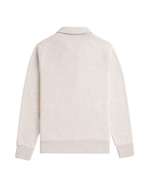 Fred Perry White Half Zip Porridge Marl Pullover Sweater for men