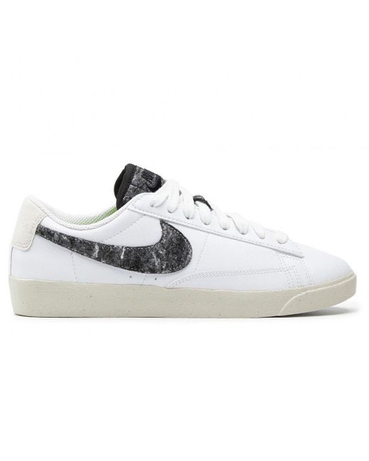 Nike White Blazer Low Se Lace-Up Leather Trainers Da4934 100