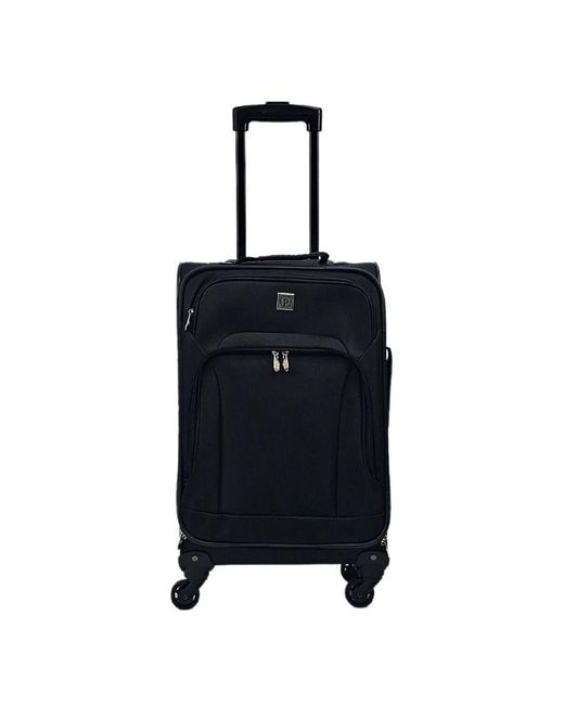 Infinity Leather Lightweight Suitcase 4 Wheel Luggage Travel Soft Cabin