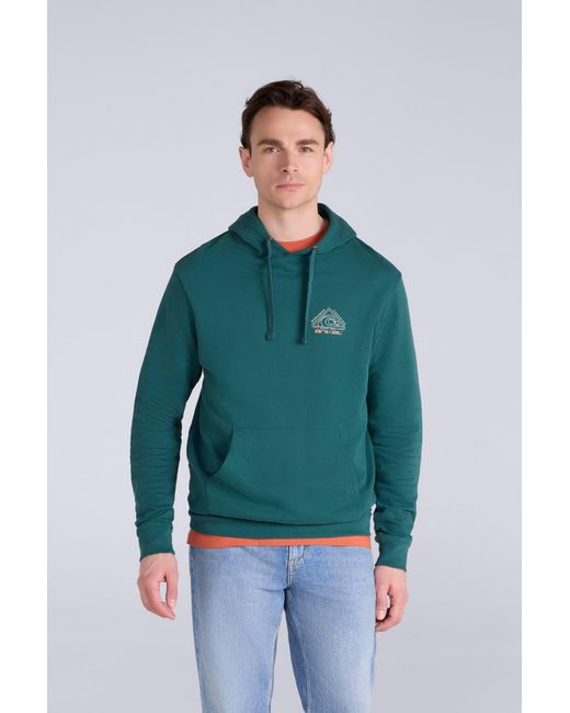 Mountain Warehouse Green 'River' Hoodie Drawcord Adjustable Hood Cosy Pullover Cotton for men