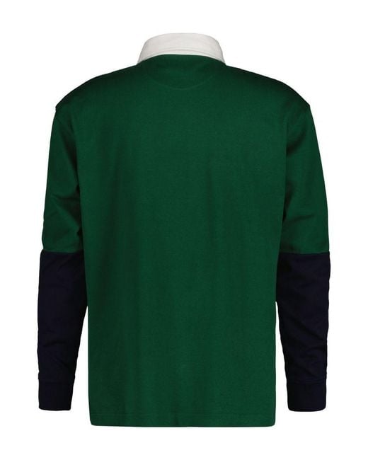 Gant Green Shield Blocked Heavy Rugger Shirt for men