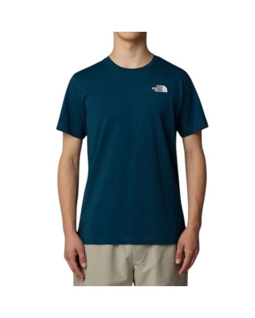 The North Face Blue Vertical Logo Ss T-Shirt Midnight Petrol for men