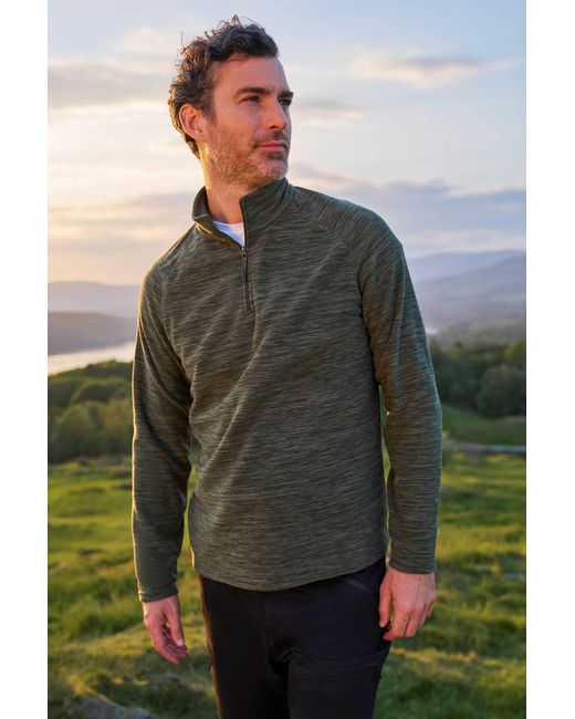 Mountain Warehouse Multicolor 'Snowdon' Fleece Top Half Zip Breathable Quick Dry Sweater for men