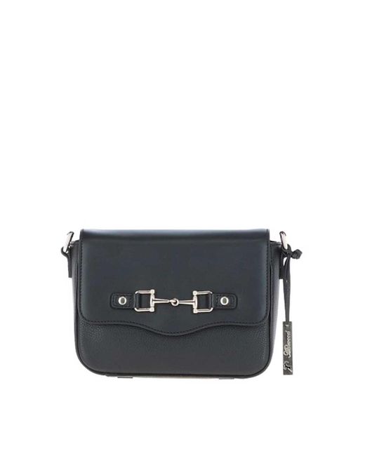 Ashwood Leather Black Flap Over Real Crossbody Bag