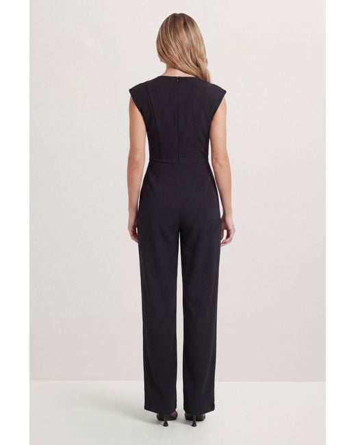 MissPap Blue Tailored Pleated Structured Jumpsuit