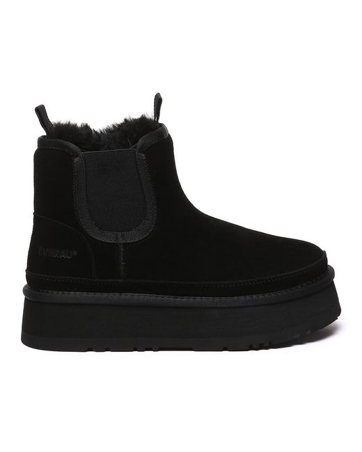 EverAu Australia Black Ever Au Shoveler Leather Platform Short Chelsea Boots