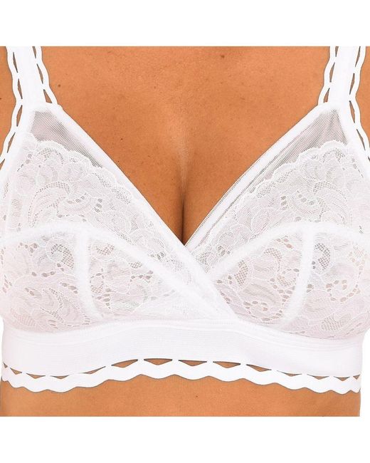 Playtex White Classic Bra Without Underwire And Cups P0bvs Woman Polyamide