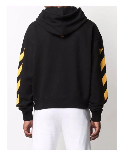 Off-White c/o Virgil Abloh Gebroken Witte Caravaggio Diag-stripe Schilderij Bedrukte Hoodie In Zwart in het Black voor heren