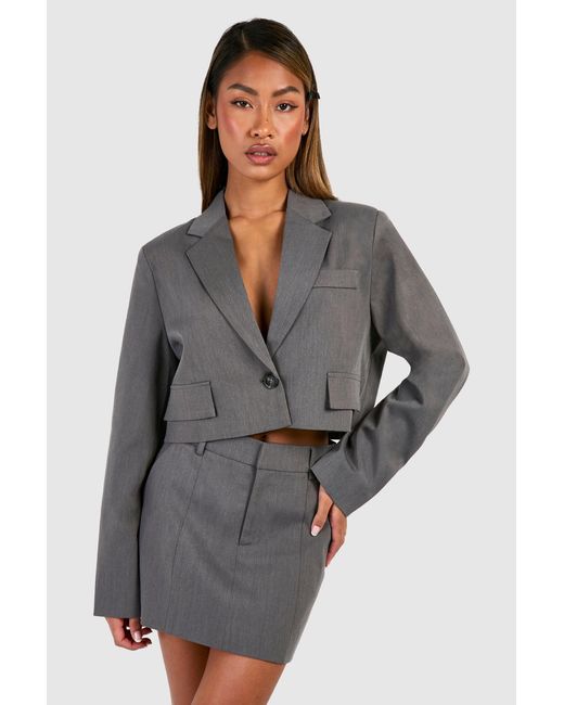 Boohoo Gray Marl Micro Mini Skirt