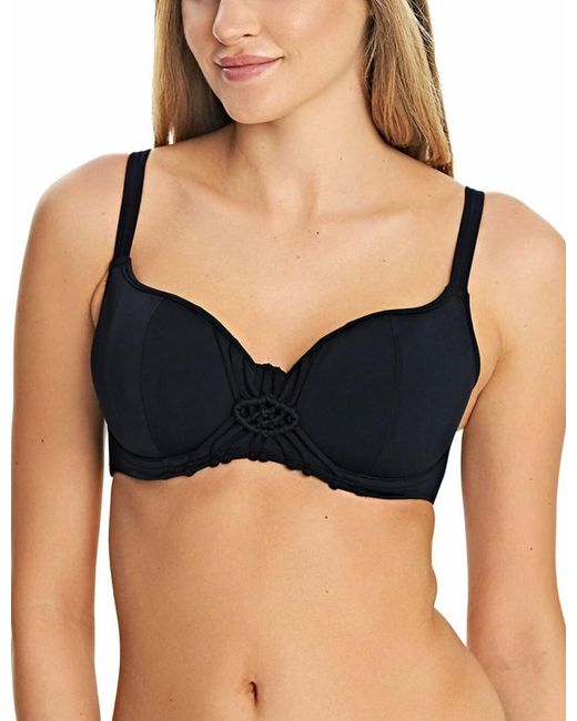 Freya Blue Macrame Balcony Bikini Top