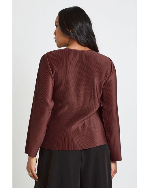 Boohoo Red Maternity Plisse Smock Top