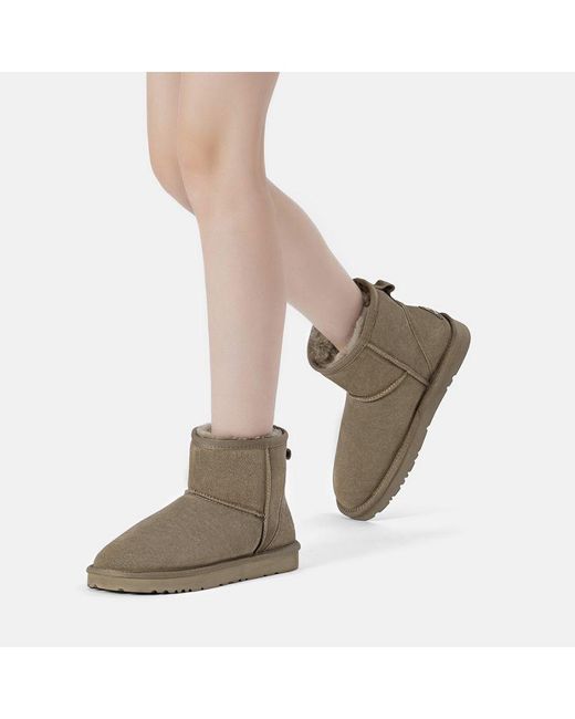 EverAu Australia Gray Ever Au Ostrich Leather Short Boots