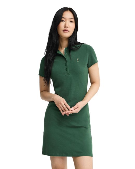POLO CLUB Green Short Sleeve Neck Dress Dress2