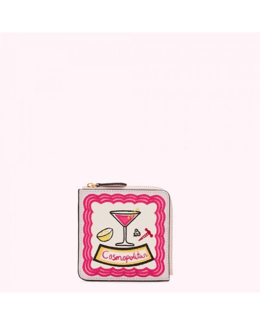 Lulu Guinness Pink Blush Cosmopolitan Square Coin Purse