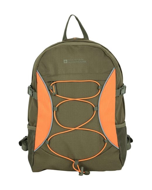 Mountain Warehouse Green 'Bolt' Backpack With Multiple Pockets Ripstop Fabric Everyday Rucksack