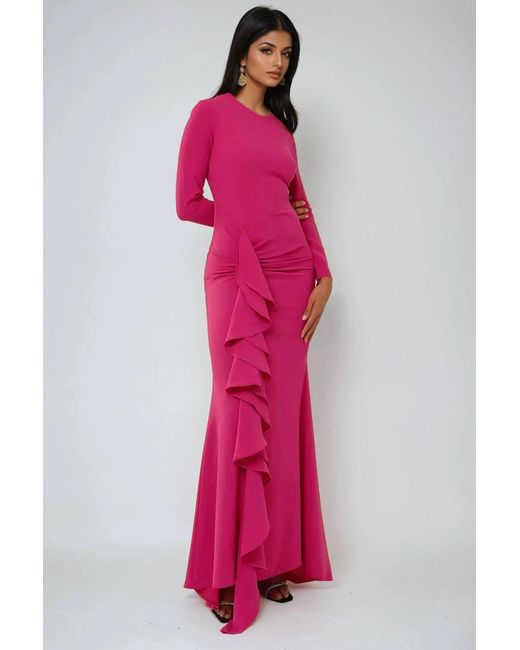 Hiccup Pink Exclusive Tailored Maxi Dress With Ruffle Details