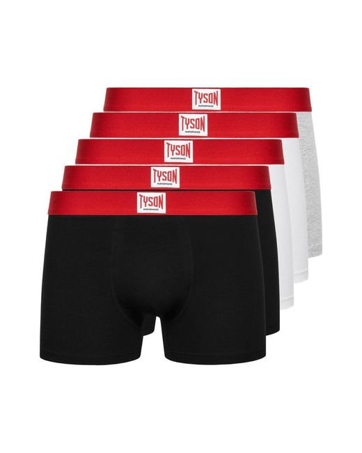 Tyson Red 5Pk Boxer Shorts for men