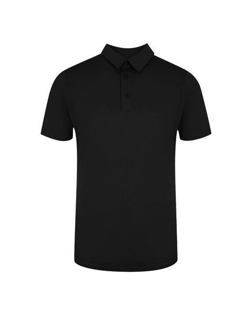 Aquascutum Black Active Beach Basic Sailor Polo Shirt Cotton for men