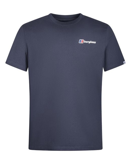 Berghaus Blue Short Sleeve Pinnacle Tee Cotton for men