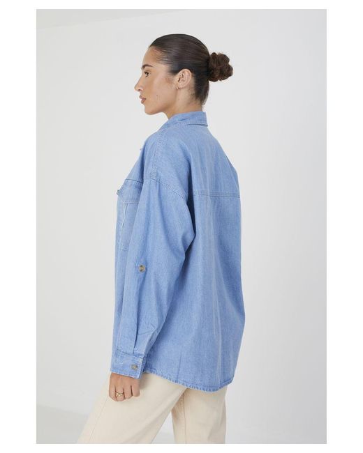 Brave Soul Blue 'Sarah' Long Sleeve Chambray Shirt