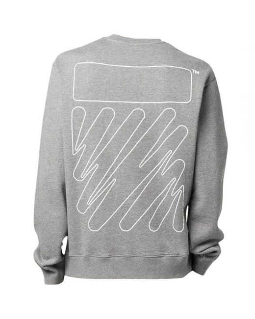 Off-White c/o Virgil Abloh Gray Off- Wave Out Diag Design Slim Sweatshirt for men