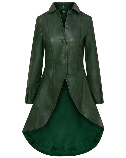 Infinity Leather Green Gothic Full Length Victorian Coat