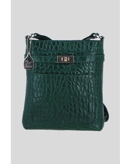 Ashwood Leather Green Real Crossbody Bag With Adjustable Strap