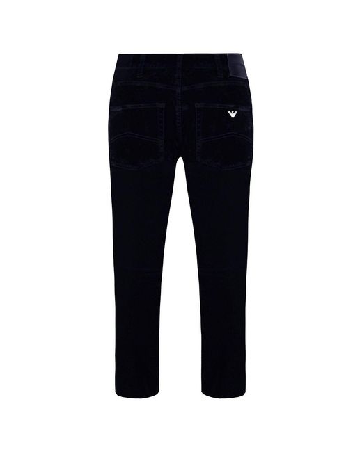Armani Blue Emporio J20 Skinny Fit Velvet Trousers for men
