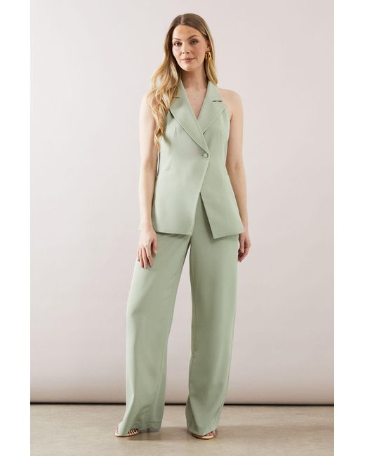 Wallis Green Collared Longline Waistcoat