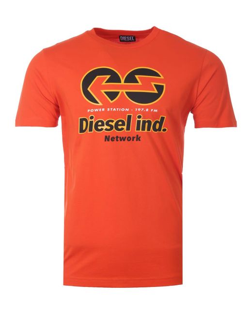 DIESEL Orange T-Just E18 T-Shirt for men