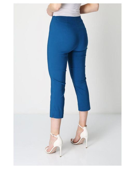 Roman Blue Cropped Stretch Trouser