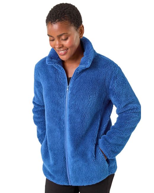 Roman Blue Soft Sherpa Fleece Jacket
