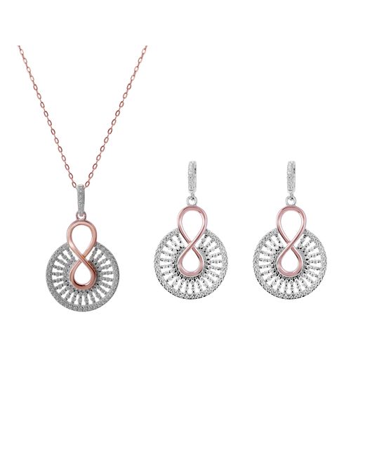Orphelia Metallic 'Frida' 925 Sterling Set: Necklace + Earrings