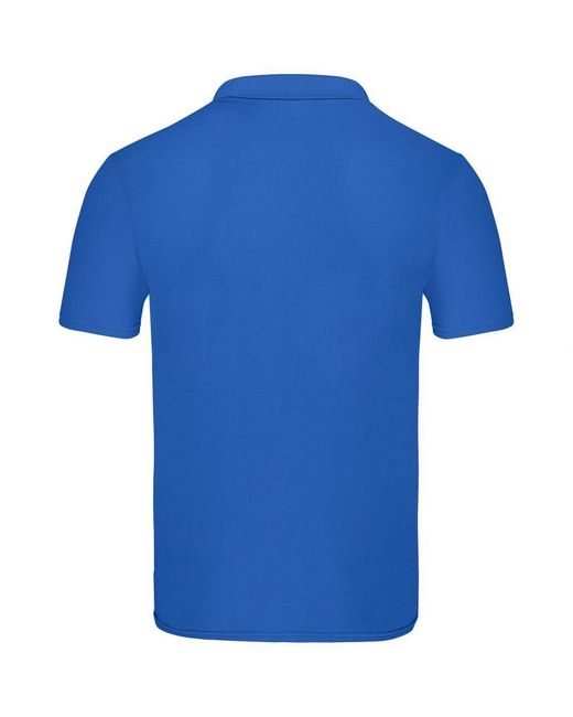Fruit Of The Loom Blue Original Pique Polo Shirt (Royal) Cotton for men