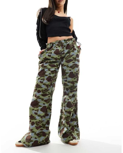 Collusion Multicolor Low Rise Camo Trousers
