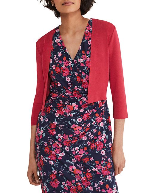 Phase Eight Red Salma Lightweight Knitted Jacket