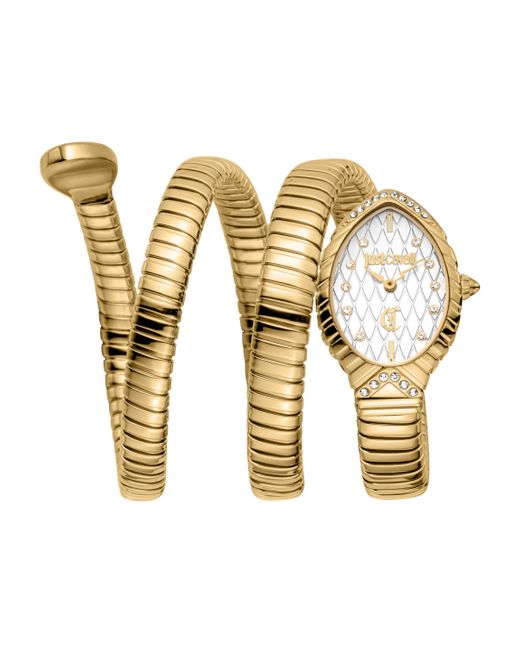 Just Cavalli Metallic Specchio Snake Dial Stainless Steel Analogue Wrist Watch For