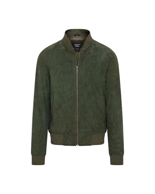 Infinity Leather Green Goat Suede Ma-1 Bomber Jacket-Antalya for men