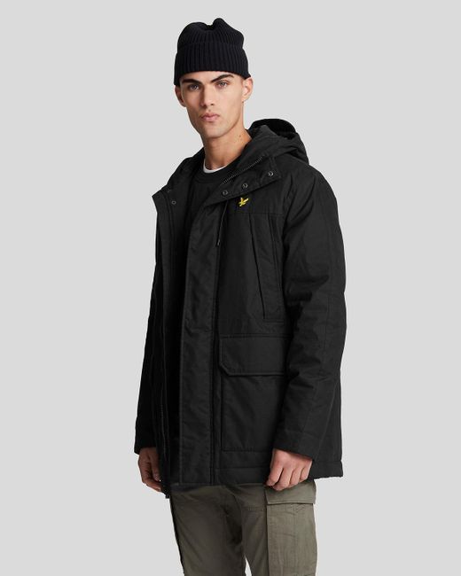 Lyle & Scott Black Microfleece Parka for men