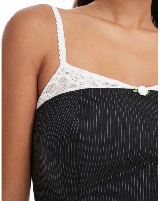 Kaiia Black Exclusive Lace Bra Detail Tailored Bandeau Mini Dress