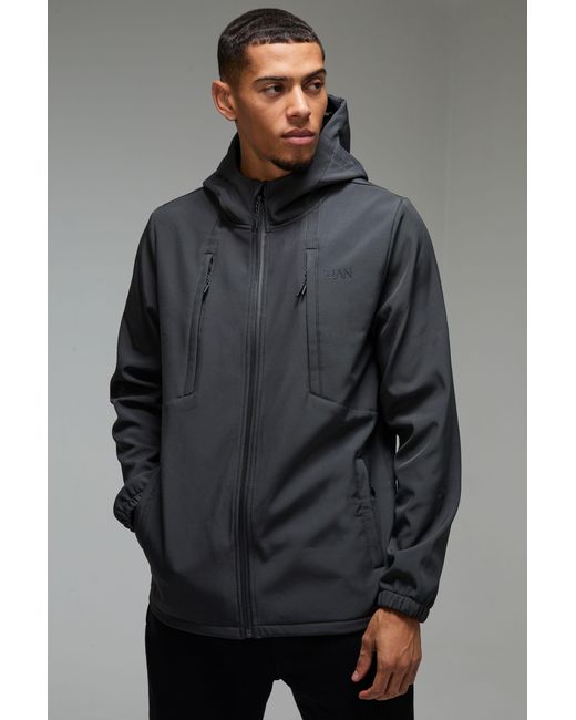 BoohooMAN Gray Active Softshell Jacket for men