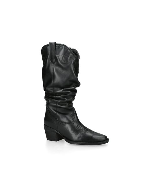 Steve Madden Black Leather Stage Boots