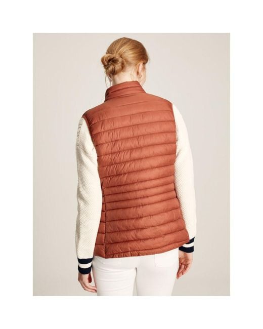 Joules Red Bramley Padded Quilted Packable Gilet
