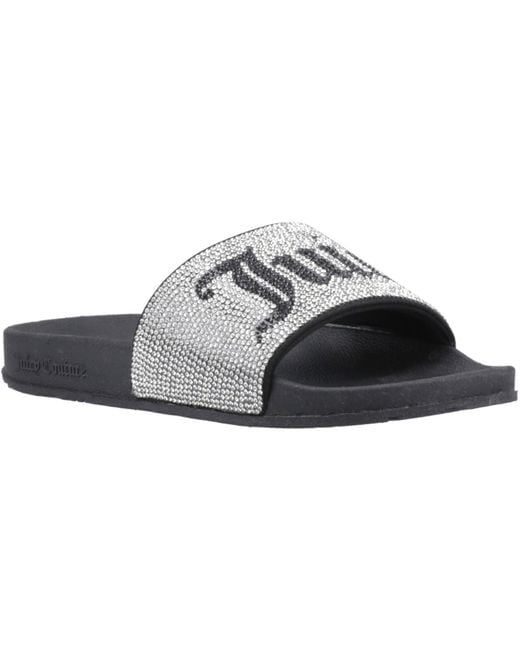 Juicy Couture Black Ladies Donna Diamante Sliders