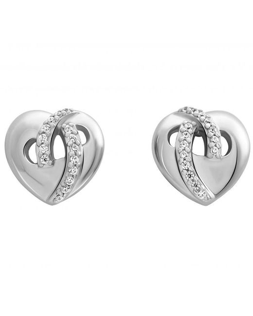 Orphelia Metallic 'Amore' 925 Sterling Stud Earrings